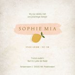 Geboortekaartje citroentjes roze 3