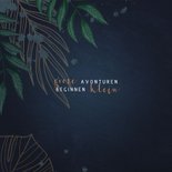 Geboortekaartje donkerblauw met jungle bladeren  2