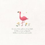 Geboortekaartje flamingo minimalistisch hartjes goud bloemen 2