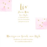 Geboortekaartje foto aquarel hartjes vakjes 3