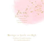 Geboortekaartje foto hartjes waterverf 3