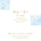 Geboortekaartje foto tweeling aquarel hartjes lichtblauw 3