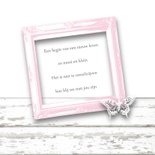 Geboortekaartje fotolijstje vlinders hartjes roze 2
