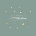 Geboortekaartje gouden hartjes en sterren aanpasbaar 2