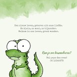 Geboortekaartje groen - Lieve kleine dinosaurus 2