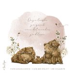 Geboortekaartje groot gezin vijfde kindje met beren 2
