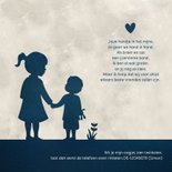 Geboortekaartje grote zus en broertje silhouet hand in hand  2