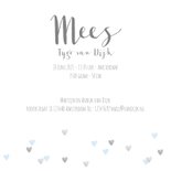 Geboortekaartje hartjes foto lichtblauw 3