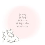 Geboortekaartje hertje watercolor meisje 2