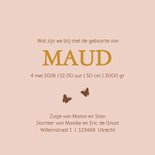 Geboortekaartje houten bakfiets zusje 3