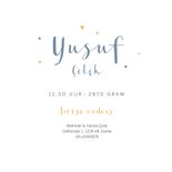 Geboortekaartje islamitisch moskee maan sterren hartjes  3