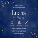 Geboortekaartje jongen blauw hartje goudlook 3