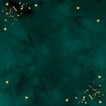 Geboortekaartje jongen groen goudlook hartjes Achterkant