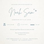 Geboortekaartje jongen met grote zus bij rotan wiegje 3