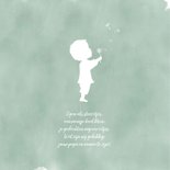 Geboortekaartje jongen met paardenbloem waterverf silhouet 2