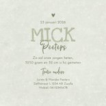 Geboortekaartje jongen neutraal groen textuur stoer 3