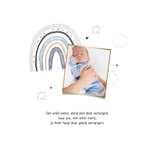 Geboortekaartje jongen regenboogjes waterverf hartje sparkle 2