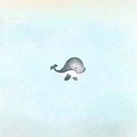 Geboortekaartje jongen schattig walvisje met hartjes Achterkant