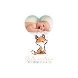 Geboortekaartje jongen stijlvol illustratie vosje koperlook 2