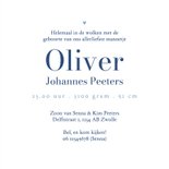 Geboortekaartje jongen vintage strikje klassiek blauw 3