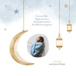 Geboortekaartje jongen waterverf sterren maan 2