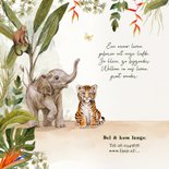 Geboortekaartje jungle dieren schattig waterverf illustratie 2