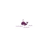 Geboortekaartje kleine walvis met hartjes roze Achterkant
