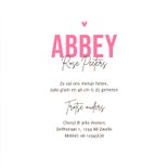 Geboortekaartje kunstzinnig roze verf abstract 3