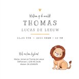 Geboortekaartje leeuw jungle lief hartjes goud foto  3