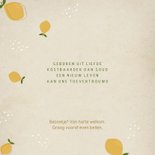 Geboortekaartje lemon beige 2