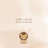 Geboortekaartje lief leeuwtje in zachte beige tinten 2