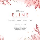 Geboortekaartje lief meisje foto hartjes goud blaadjes 3