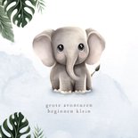 Geboortekaartje lief olifantje blauw jungle thema 2