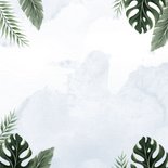 Geboortekaartje lief olifantje blauw jungle thema Achterkant