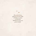 Geboortekaartje lief teddybeertje hartjes neutraal koper 2