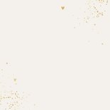 Geboortekaartje lief unisex leeuw welpje hartjes goud Achterkant