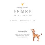 Geboortekaartje lief voor een jongen of meisje met girafje 3