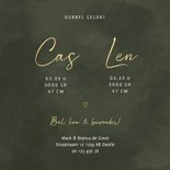 Geboortekaartje lijntekening van tweeling groene achtergrond 3