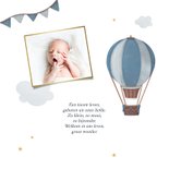 Geboortekaartje luchtballon jongen vintage hip wolkjes ster 2