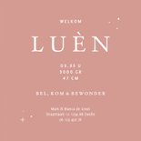 Geboortekaartje maan en zon met waterverf wolkjes 3