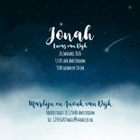 Geboortekaartje maan sterren wolken jongen 3