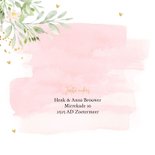 Geboortekaartje meisje bloemen watercolour roze botanisch 2