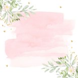 Geboortekaartje meisje bloemen watercolour roze botanisch Achterkant
