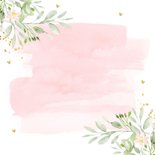 Geboortekaartje meisje bloemen watercolour roze botanisch Achterkant