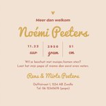 Geboortekaartje meisje blokjes ruitjes beige modern 3