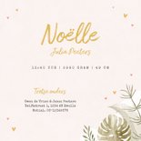 Geboortekaartje meisje dino triceratops hartjes goud 3