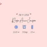 Geboortekaartje meisje met handgetekende wilde bloemen 3