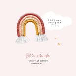 Geboortekaartje meisje regenboog babyspul foto wolken 2