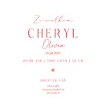 Geboortekaartje meisje strik met kersjes  3