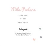 Geboortekaartje meisje wegwijzers hout en hartjes 3